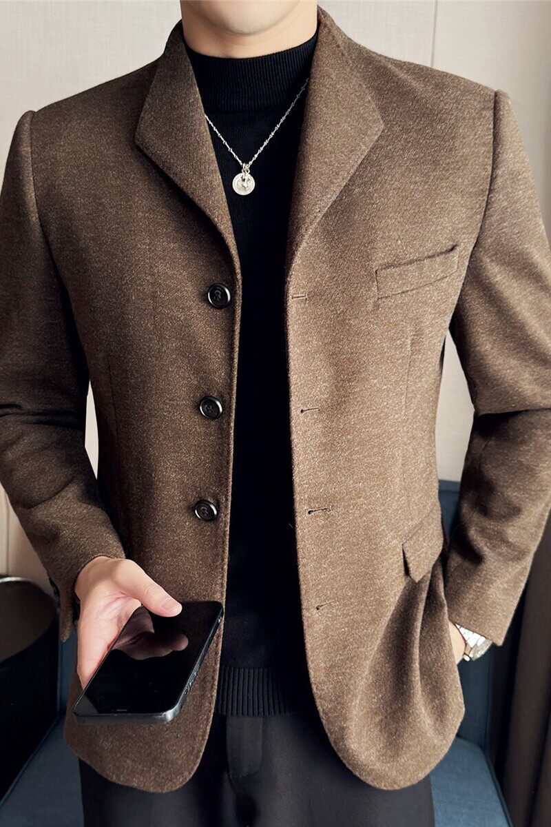 秋冬高级感加厚毛呢个性燕子领西服外套男休闲西装DX8823-P155,男装西服,电商A213
