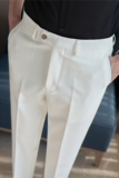 春装珠光纹理质感男西裤小脚休闲裤西装长裤修身休闲裤XK10-P78，男装西服套装，电商A213
