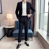 那不勒斯西装套装男高级感商务休闲男款西服外套蓝色LJT622-P230，男装西服套装，电商A213