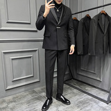 高级感结婚西服套装男礼服塔士多西装两件套黑色LJT670-P257，男装西服套装，电商A213