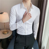 货足特价无痕压胶弹力衬衫男长袖衬衫深灰色C8611/P68，男装衬衫，电商A213