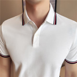 新疆长绒棉液氨科技~夏季薄款织带撞色polo衫男短袖t恤PL2261-P57，男装Polo衫，电商A213