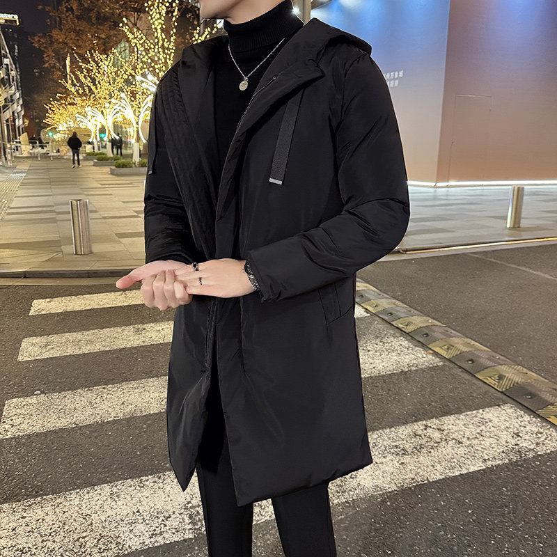 长期做~连帽羽绒服男潮流帅气中长款保暖加厚男士外套YR01-P268图片