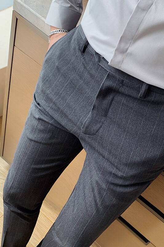 常年做加厚款28-42码男士纹西裤舒适弹力小脚休闲裤XK07-P73,男装西裤,电商A213