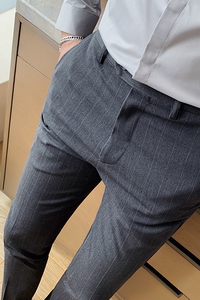 常年做 加厚款 28-42码 男士纹西裤舒适弹力小脚休闲裤XK07-P73图片