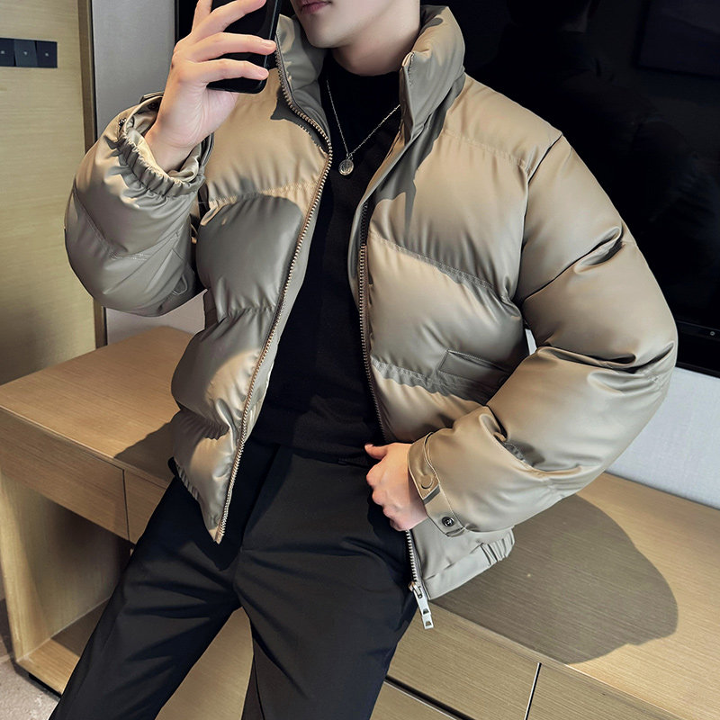 主推大货~加厚棉衣男短款棉服皮外套立领面包服黑色MY22005-P198图片