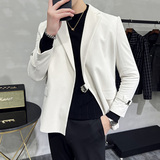 高级感男灯芯绒厚款休闲西服外套条绒西服加厚米白色DX937-P155，男装西服，电商A213