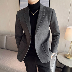 特价款~男士毛呢西服外套潮流帅气妮子西服加厚单西DX8803-P100图片
