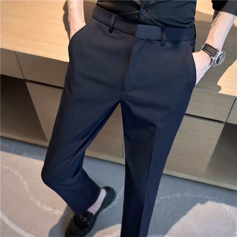 常年做28-42码~刺绣西裤男小脚休闲裤长裤中灰色XK102/P68,男装西裤,电商A213