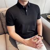 高品质跑量款无痕压胶~纯色polo衫男翻领短袖t恤白色PL19-P30特，男装Polo衫，电商A213