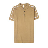 夏装时尚拼色条纹修身弹力针织冰丝T恤衫男短袖POLO衫PL9802-P55，男装T恤，电商A213
