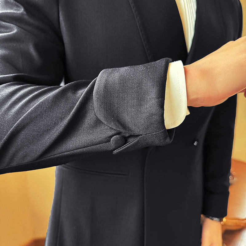 袖口时尚设计感西服套装青果领西装两件套男礼服LJT6602-P247图片