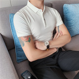 夏季时尚刺绣短袖polo衫修身男短袖T恤翻领保罗衫黑色PL2108-P53，男装T恤，电商A213