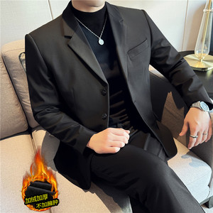 加绒加绒西装~重磅半里内衬三粒扣锁住温暖西装上衣男DX3001-P147图片