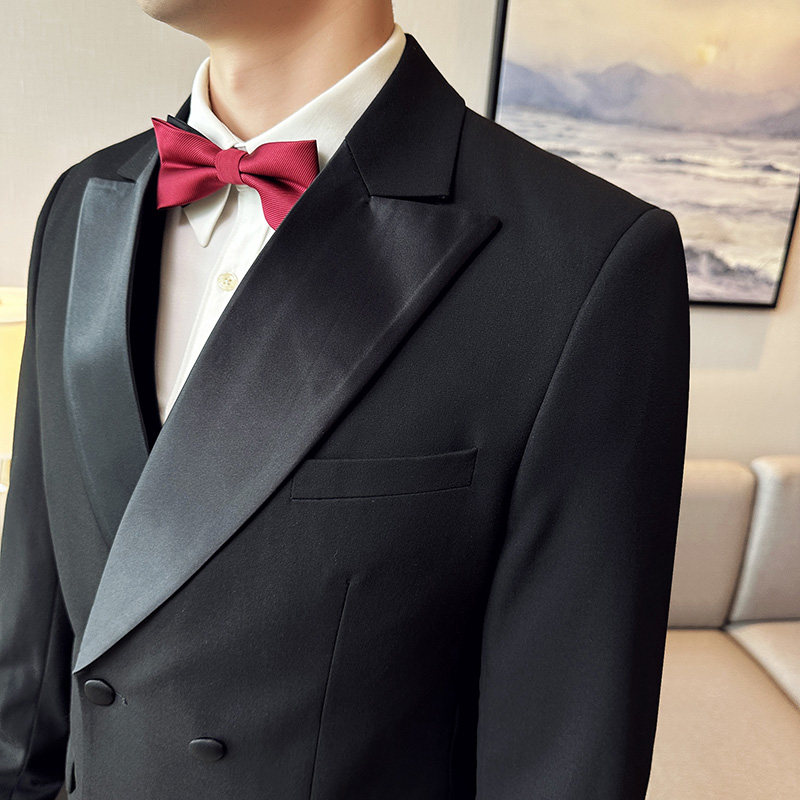 高级感结婚西服套装男礼服塔士多两粒扣西装两件套LJT122-P210图片