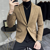 肌理纹高级感男暗条纹毛呢休闲西服外套妮子西服加厚DX6952-P155，男装西服，电商A213