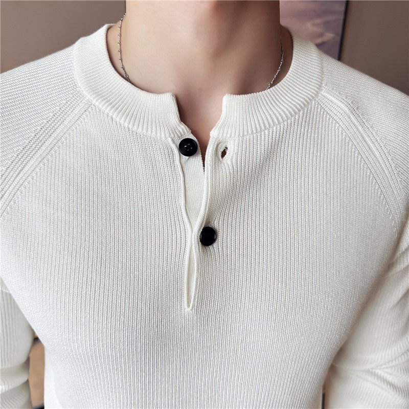 高级感秋冬亨利领毛衣时尚外套加厚针织上衣灰色M9581-P78，男装针织衫/毛衣，电商A213