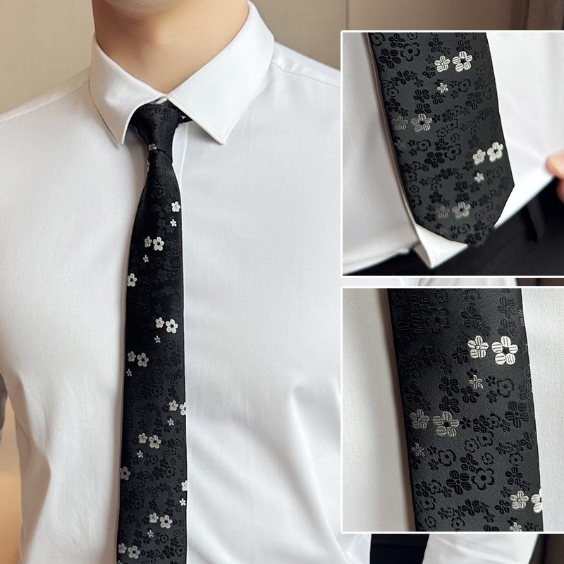 懒人领带质感花色领带男正装商务英伦窄版领带男西装领带LD05-P15，男装西服套装，电商A213