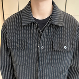 2月15号前到货~帅气显瘦皮衣夹克男修身翻领条纹外套JK857-P118，男装夹克，电商A213