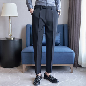 特价~质感西裤男士休闲裤修身小脚西装长裤卡其色XK811-P63图片