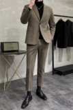 毛呢子休闲小西装外套男修身韩版帅气秋冬西服套装潮LJT208-P215，男装西服套装，电商A213