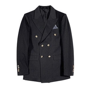 休闲西装双排扣西服套装男士西装两件套韩版修身灰色LJT627/P230图片