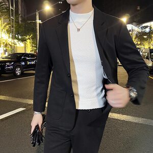 主推~男士毛呢休闲西服外套妮子西服加厚单西咖啡色DX208-P148图片