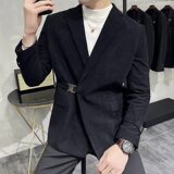 高级感男灯芯绒厚款休闲西服外套条绒西服加厚咖啡色DX937-P155，男装西服，电商A213