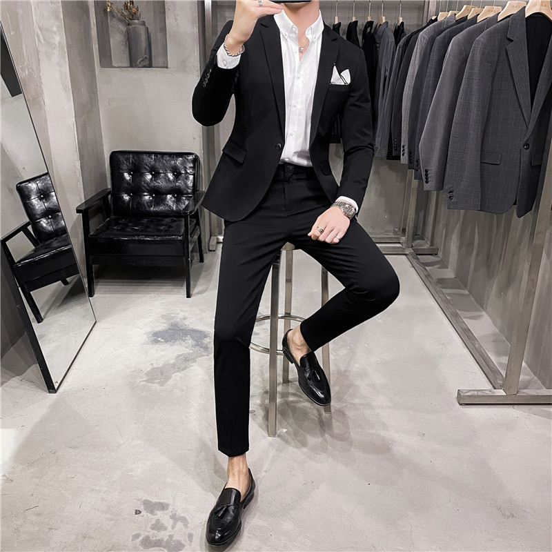常年做S-7XL码主推男士纯色修身西装两件套LJT102/P210,男装西服套装,电商A213