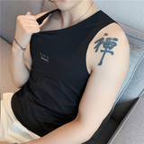 夏季薄款无痕冰丝男背心紧身印花背心修身青年无袖汗衫BX001-P45，男装背心/马甲，电商A213
