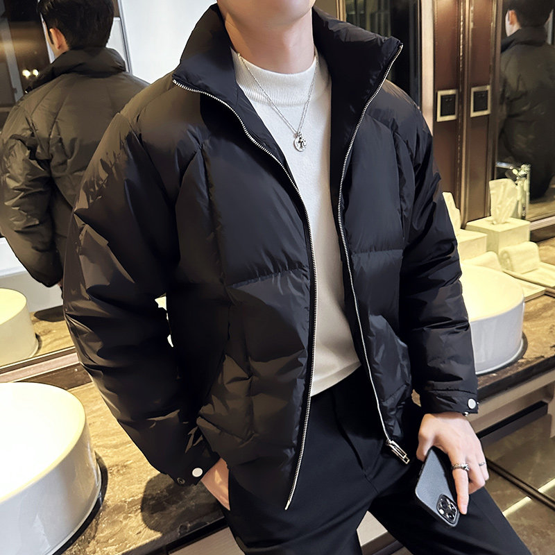 冬季轻薄羽绒服白鸭绒保暖短款外套男潮牌立领面包服YR5521-P263图片