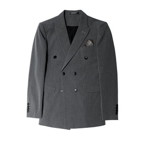 大码西服套装双排扣西装三件套男韩版修身纯色西服SJT305/P275图片