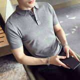 夏季冰丝薄款翻领针织短袖T恤男带领保罗衫修身polo衫PL9716-P47，男装T恤，电商A213