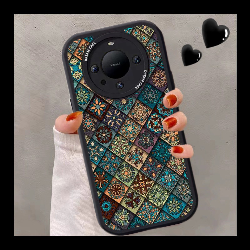 藏青菱格复古皮纹适用mat