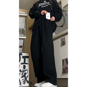 2026春季美式高街垂感男女宽松阔腿拖地长牛仔裤KS001P52控78图片