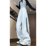 卫裤秋季侧边条纹拼接运动裤子直筒休闲裤女B329-J938P45控68，男装休闲裤，电商B329