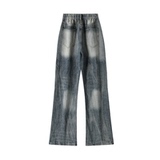 2026春季中性美式微喇裤复古印花宽松牛仔裤水洗KS859P52控78，男装牛仔裤，电商B329