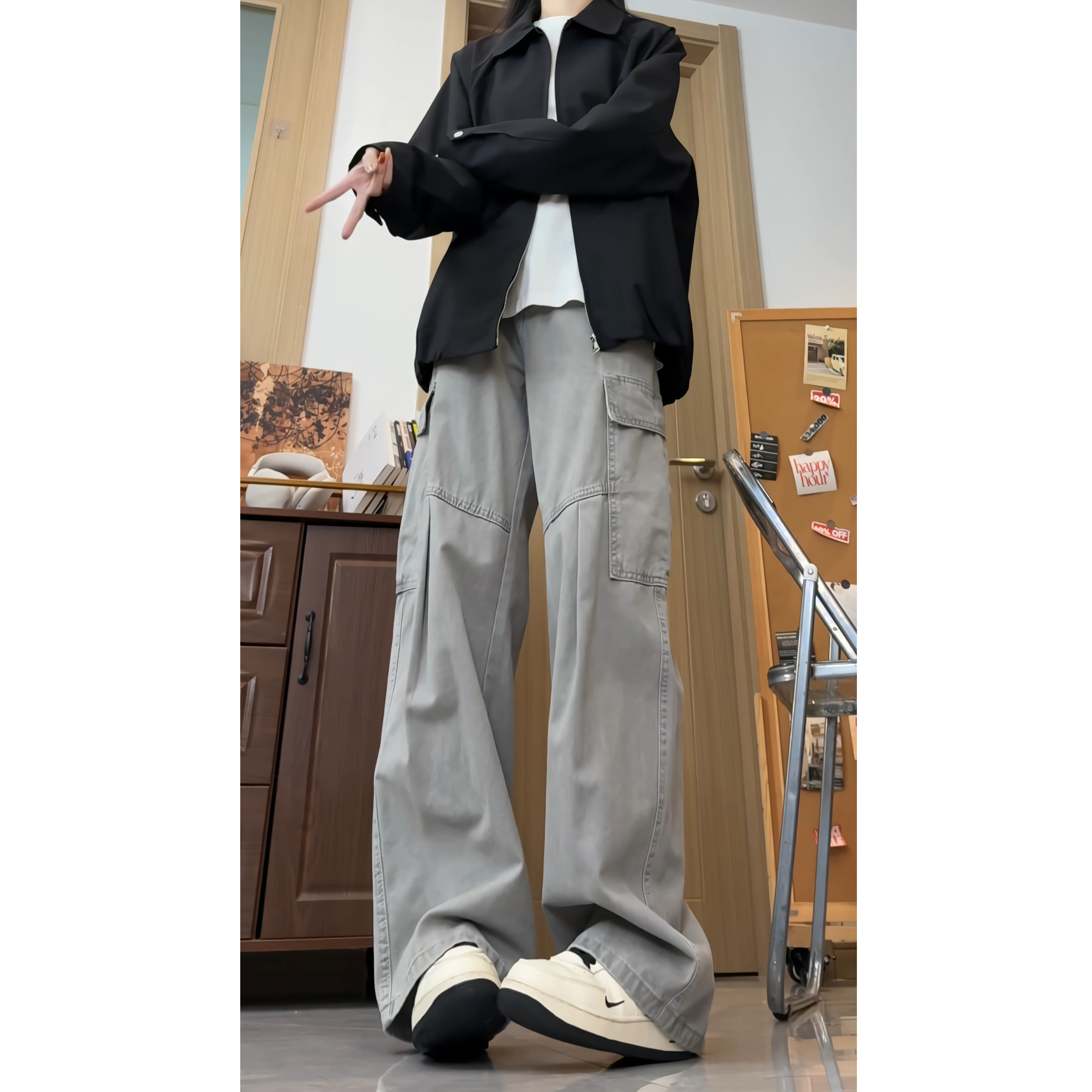港风2025秋季棉美式工装裤中性百搭休闲裤子GY2587P60控88，男装工装外套，电商B329