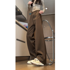 cleanfit垂感西裤男女同款春秋潮牌直筒宽松潮流冬季加绒西装裤子图片