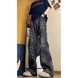 春季美式微喇豹纹微喇牛仔裤洗做旧显瘦长裤子KS006P45控69，男装牛仔裤，电商B329