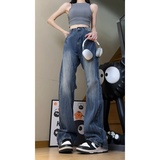 2026春季中性美式微喇裤复古印花宽松牛仔裤水洗KS859P52控78，男装牛仔裤，电商B329