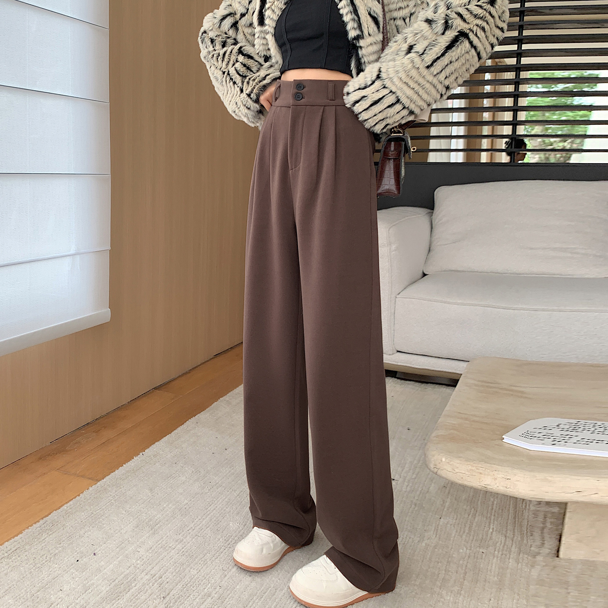 高品冬季加厚女泥料长裤休闲裤子WH6632P50特批没差价,男装休闲裤,电商B329