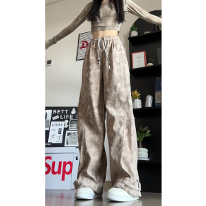 港风秋季美式中性工装裤男女同款宽松休闲裤子TJ086P48控69图片