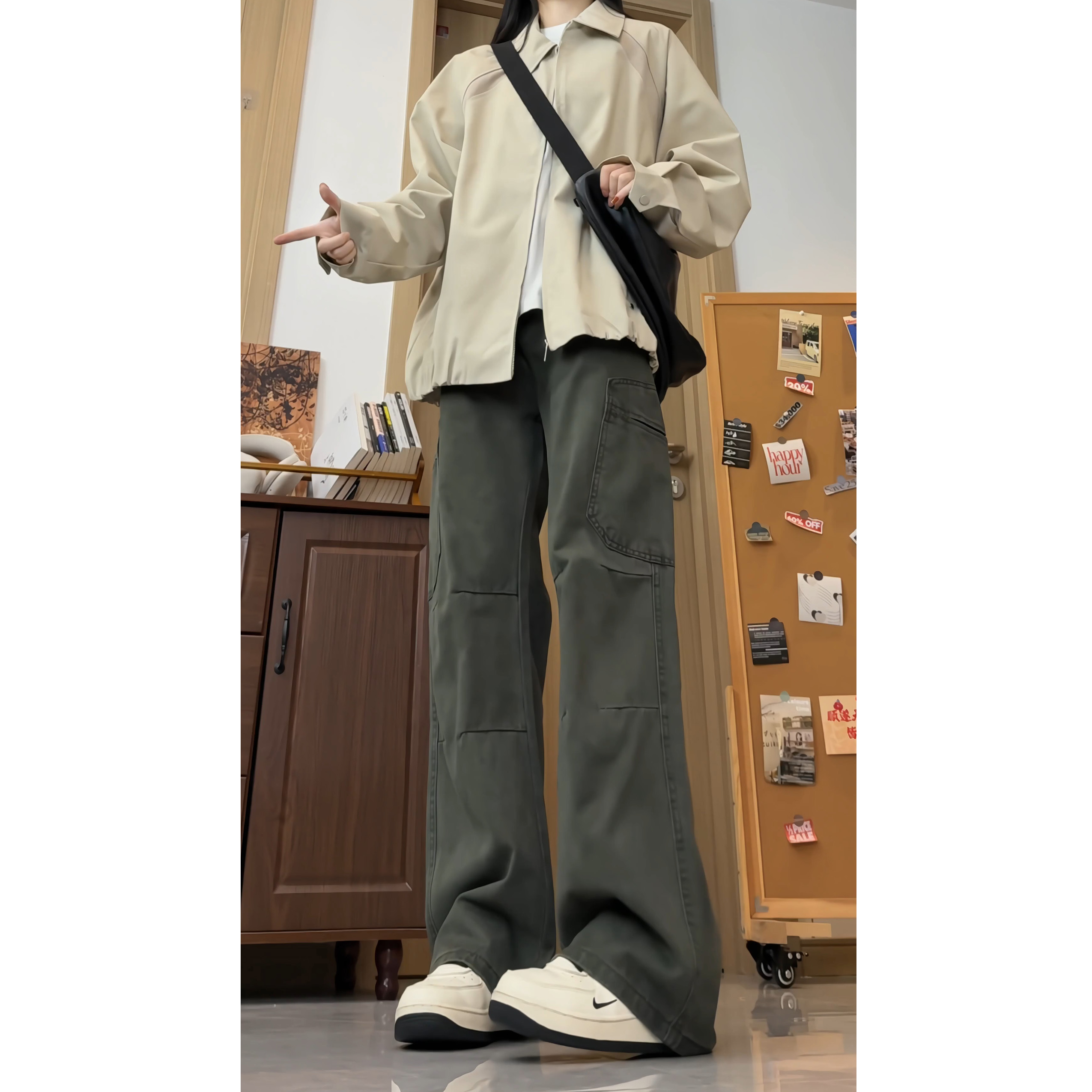 2025秋季棉工装中性美式百搭休闲裤子GY2589P60控88，男装工装外套，电商B329