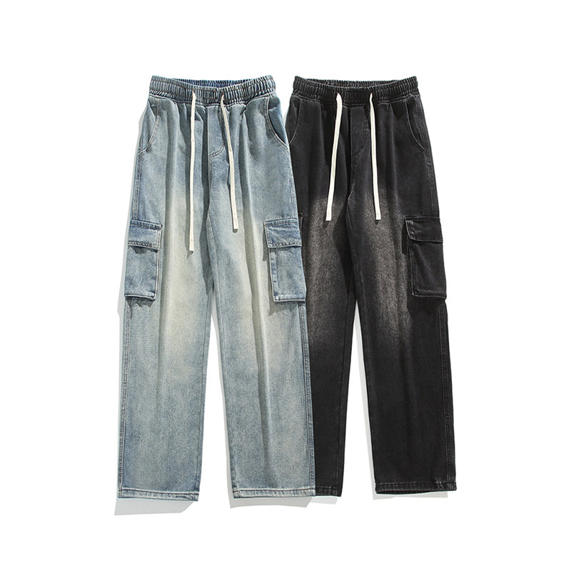 港风春季得物平铺图百搭直筒裤水系男女牛仔裤GY2368P52控78，男装牛仔裤，电商B329