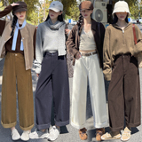 2025冬季阔腿弯刀裤百搭灯芯绒休闲女裤子WH6930特批P54没差价，男装休闲裤，电商B329