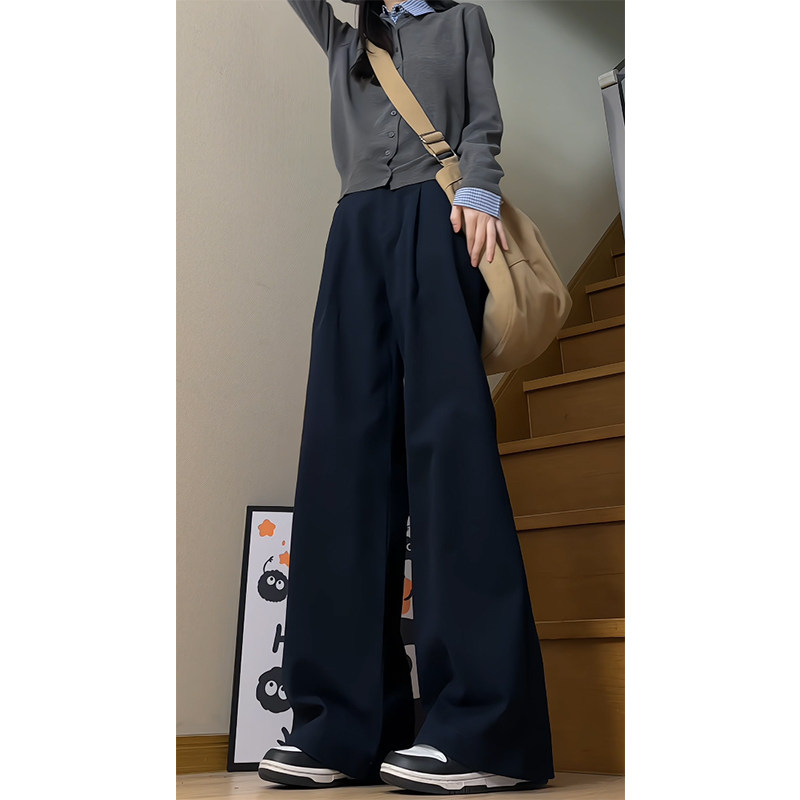 春季安可拉红棉抗皱休闲工装裤女老钱风阔腿裤WJ1633P60控88,男装工装外套,电商B329