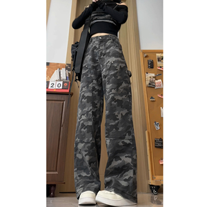 秋季女裤迷彩休闲裤酷飒美式伞兵工装裤WH6896P60控88图片