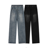 港风平铺2026春季松紧腰百搭直筒裤牛仔裤GY2507P50控78，男装牛仔裤，电商B329