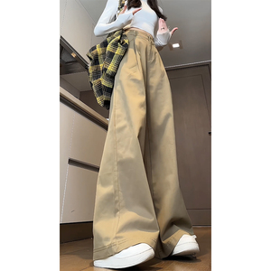 2026工装裤女秋设计感高腰直筒老钱风阔腿长裤WJ1623P60控88，男装工装外套，电商B329